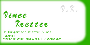 vince kretter business card
